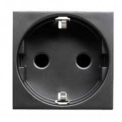 Розетка ABB ZENIT, скрытый монтаж, с заземлением, со шторками, антрацит, N2288 AN