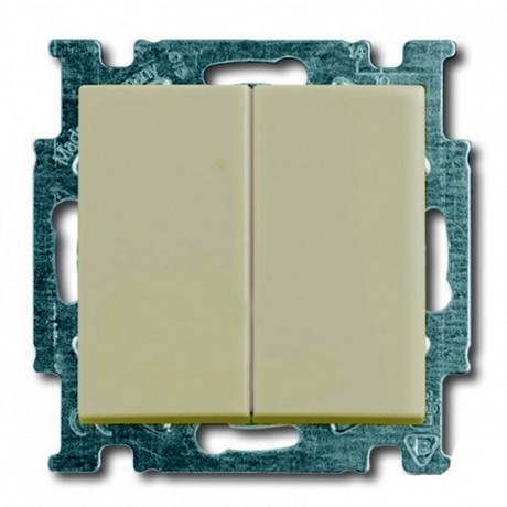 Переключатель 2-клавишный ABB BASIC55, слоновая кость, 2006//6//6 UC-92-507