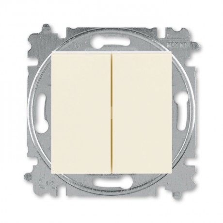 Переключатель 2-клавишный ABB LEVIT, слоновая кость // белый, 3559H-A52445 17W