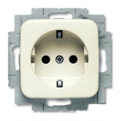 Розетка ABB BUSCH-DURO, скрытый монтаж, с заземлением, белый, 20 EUC-212-507