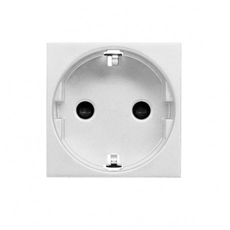 Розетка ABB ZENIT, скрытый монтаж, с заземлением, со шторками, альпийский белый, N2288 BL