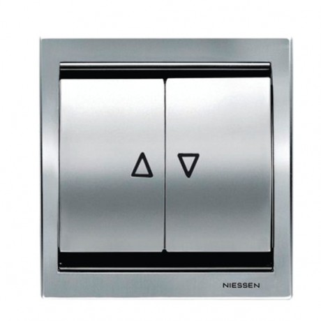 Выключатель для жалюзи 2-клавишный кнопочный ABB ZENIT, электронный, альпийский белый, N2261.2 BL