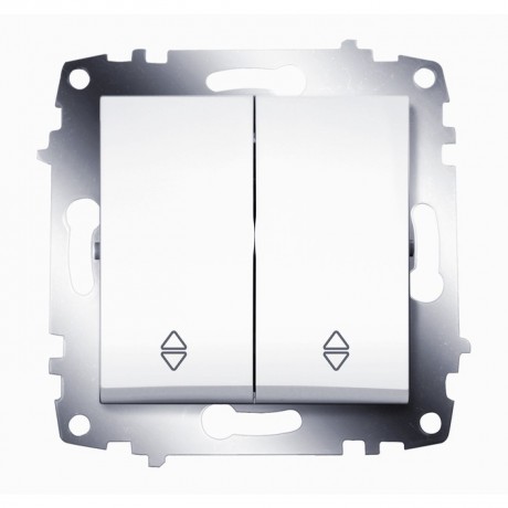 Переключатель 2-клавишный ABB COSMO, белый, 619-010200-211