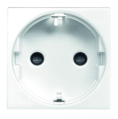 Розетка ABB NIE, скрытый монтаж, с заземлением, со шторками, альпийский белый, 2288.6 BA