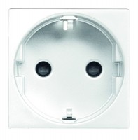 Розетка ABB NIE, скрытый монтаж, с заземлением, со шторками, альпийский белый, 2288.6 BA