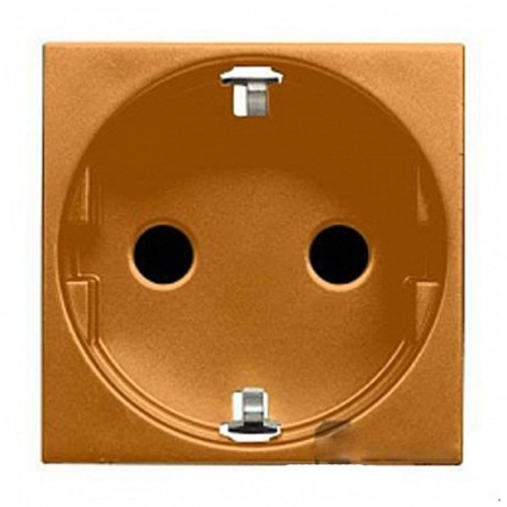 Розетка ABB ZENIT, скрытый монтаж, с заземлением, со шторками, оранжевый, N2288 NA