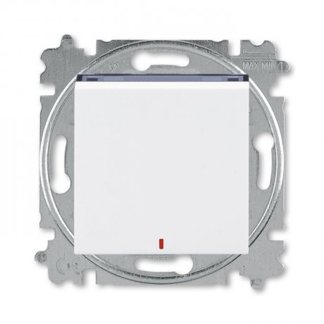 Переключатель 1-клавишный ABB LEVIT с подсветкой, белый // дымчатый черный, 3559H-A25445 62W