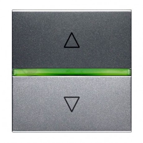 Выключатель для жалюзи 2-клавишный кнопочный ABB ZENIT, электронный, серебристый, N2261.2 PL