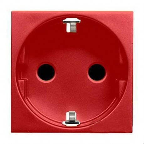 Розетка ABB ZENIT, скрытый монтаж, с заземлением, со шторками, красный, N2288 RJ