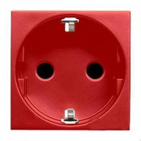 Розетка ABB ZENIT, скрытый монтаж, с заземлением, со шторками, красный, N2288 RJ