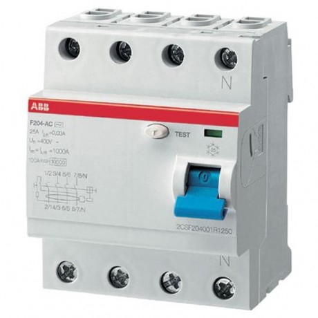 Устройства защитного отключения (УЗО) ABB F200A 4P 40А, 30 мА ( A ), F204 A-40//0,03