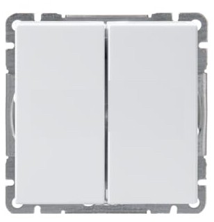 Переключатель 2-клавишный ABB IMPRESSIVO, белый, 10666UC-84