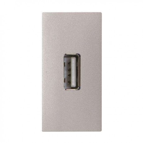 Механизм разъема USB ABB ZENIT, скрытый монтаж, серебристый, N2155.9 PL