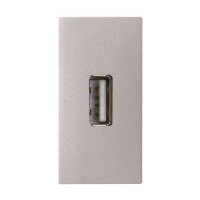 Механизм разъема USB ABB ZENIT, скрытый монтаж, серебристый, N2155.9 PL