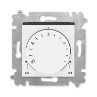 Терморегулятор с поворотной ручкой ABB LEVIT, белый // дымчатый черный, 3292H-A00003 62W