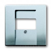Накладка на мультимедийную розетку ABB, скрытый монтаж, алюминий, 1766-83
