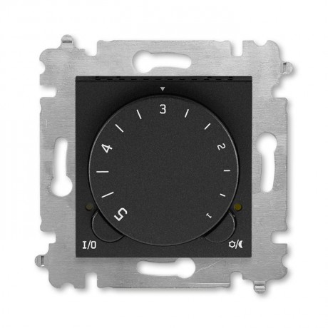 Терморегулятор с поворотной ручкой ABB LEVIT, антрацит // дымчатый черный, 3292H-A00003 63W