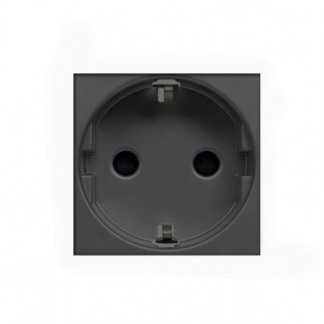 Розетка ABB ZENIT, скрытый монтаж, с заземлением, со шторками, антрацит, N2288.6 AN