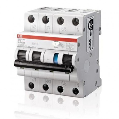 Дифавтомат ABB DS200 3P 8А ( C ) 6 кА, 100 мА ( A ), DS203NC C8 A100