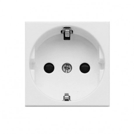 Розетка ABB ZENIT, скрытый монтаж, с заземлением, со шторками, альпийский белый, N2288.6 BL