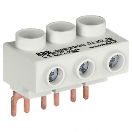 ABB Колодка плоская S1-M1-25 для подключения 3-фазного кабеля до 25мм2, 65 А к автоматам типа MS116, MS1, 1SAM201907R1101