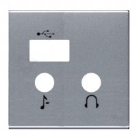 Накладка на мультимедийную розетку ABB ZENIT, скрытый монтаж, серебристый, N2268.3 PL