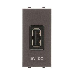 Механизм зарядного устройства USB ABB ZENIT, скрытый монтаж, антрацит, N2185.2 AN