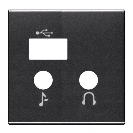 Накладка на мультимедийную розетку ABB ZENIT, скрытый монтаж, антрацит, N2268.3 AN
