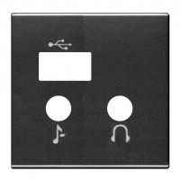 Накладка на мультимедийную розетку ABB ZENIT, скрытый монтаж, антрацит, N2268.3 AN