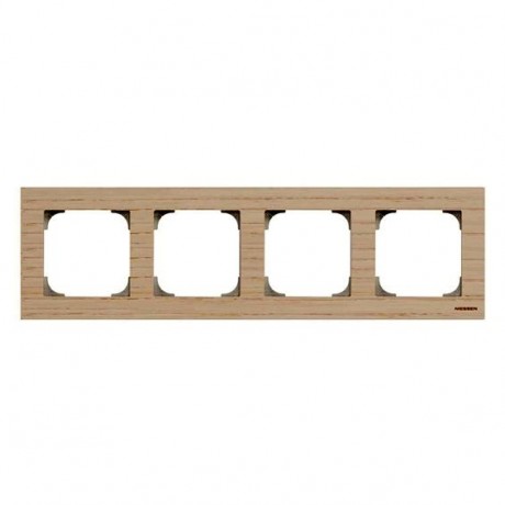 Рамка 4 поста ABB SKY, белый ясень, 8574 FR