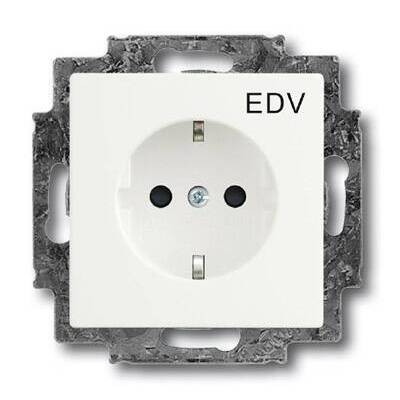 Розетка ABB, скрытый монтаж, с заземлением, со шторками, белый бархат, 20 EUCKS//DV-884