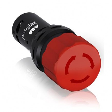 ABB Кнопка CE3T-10R-11 аварийного останова с фиксацией 1НО1НЗ отпуск ание поворотом 30мм, 1SFA619500R1071