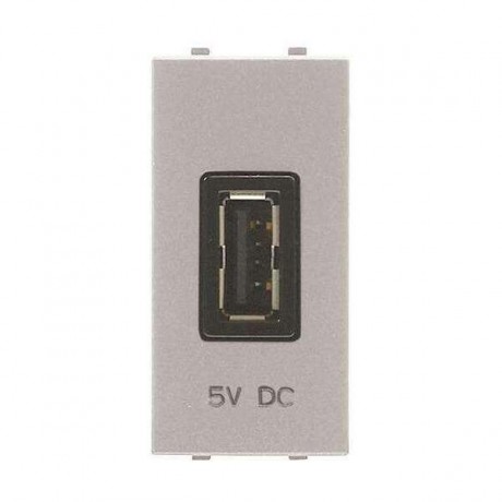 Механизм зарядного устройства USB ABB ZENIT, скрытый монтаж, серебристый, N2185.2 PL