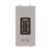 Механизм зарядного устройства USB ABB ZENIT, скрытый монтаж, серебристый, N2185.2 PL