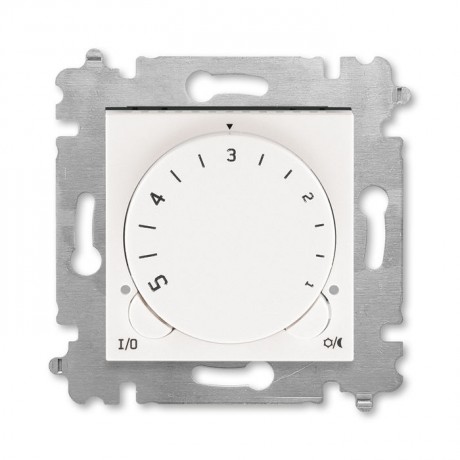 Терморегулятор с поворотной ручкой ABB LEVIT, жемчуг // ледяной, 3292H-A00003 68W