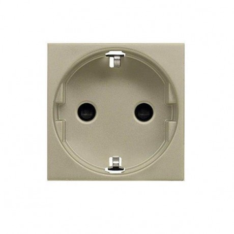 Розетка ABB ZENIT, скрытый монтаж, с заземлением, со шторками, шампань, N2288 CV