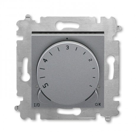 Терморегулятор с поворотной ручкой ABB LEVIT, сталь // дымчатый черный, 3292H-A00003 69W