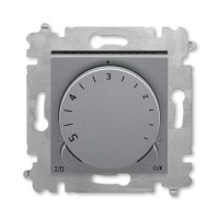 Терморегулятор с поворотной ручкой ABB LEVIT, сталь // дымчатый черный, 3292H-A00003 69W