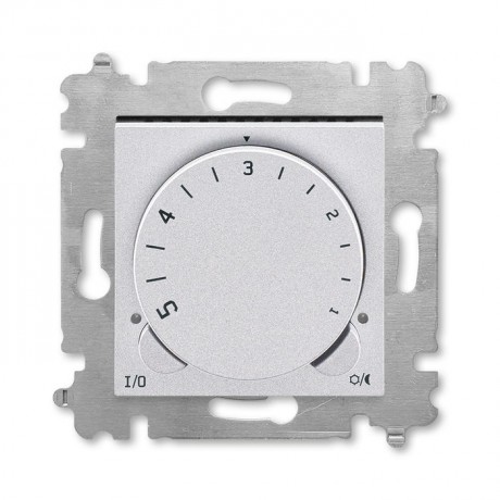 Терморегулятор с поворотной ручкой ABB LEVIT, серебро // дымчатый черный, 3292H-A00003 70W