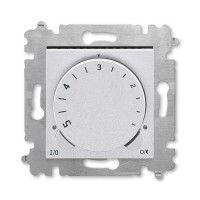 Терморегулятор с поворотной ручкой ABB LEVIT, серебро // дымчатый черный, 3292H-A00003 70W