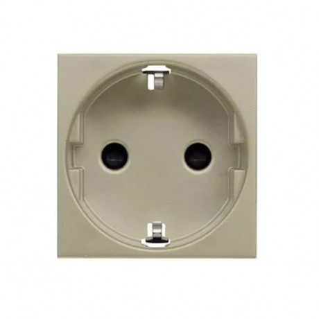 Розетка ABB ZENIT, скрытый монтаж, с заземлением, с крышкой, со шторками, шампань, N2288.6 CV