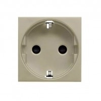 Розетка ABB ZENIT, скрытый монтаж, с заземлением, с крышкой, со шторками, шампань, N2288.6 CV