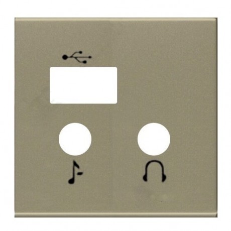 Накладка на мультимедийную розетку ABB ZENIT, скрытый монтаж, шампань, N2268.3 CV