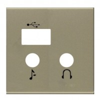 Накладка на мультимедийную розетку ABB ZENIT, скрытый монтаж, шампань, N2268.3 CV