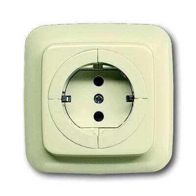 Розетка ABB BUSCH-DURO, скрытый монтаж, с заземлением, со шторками, белый, 20 EUA-212