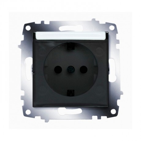 Розетка ABB COSMO, скрытый монтаж, с заземлением, с крышкой, белый, 619-010200-218