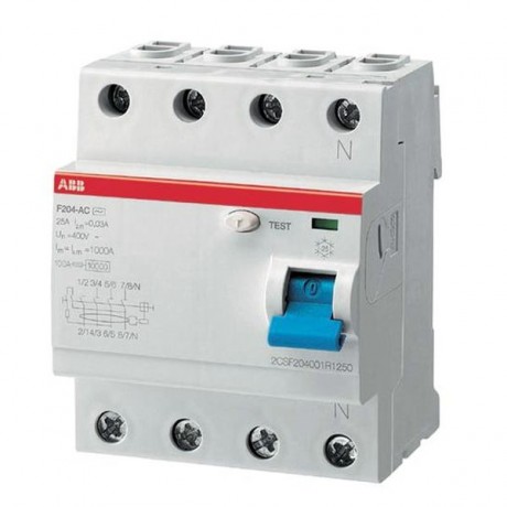 Устройства защитного отключения (УЗО) ABB F200 4P 25А, 30 мА ( AC ), 2CSF204197R1250
