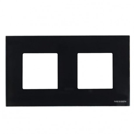 Рамка 2 поста ABB ZENIT, черное стекло, N2272 CN