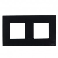 Рамка 2 поста ABB ZENIT, черное стекло, N2272 CN