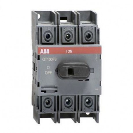ABB Рубильник OT100F3 до 100А 3х-полюсный для установки на DIN-рейку или монтажная плата (с резерв. ручкой), 1SCA105004R1001